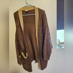 Brown and tan cardigan